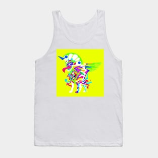 yellow light eye in the sky in kaiju sphinx madness ecopop mexican patterns and colors Tank Top